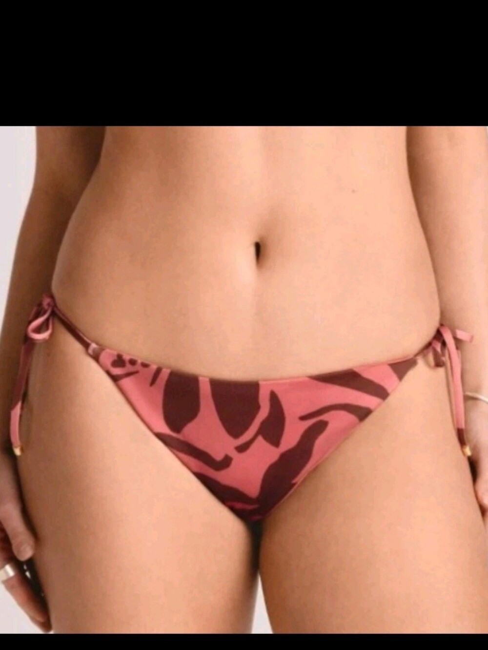 NWT~ Vitamin A sz Xs Women's Side Tie Mauve Botanical Bikini Bottoms Swim